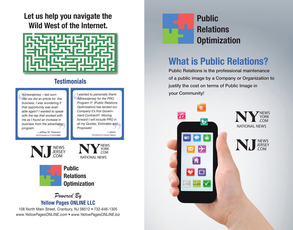 Public Relations Optimization brochure.