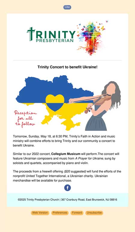 Benefit Concert – Sunday, May 18th at 6:30 PM